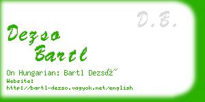 dezso bartl business card